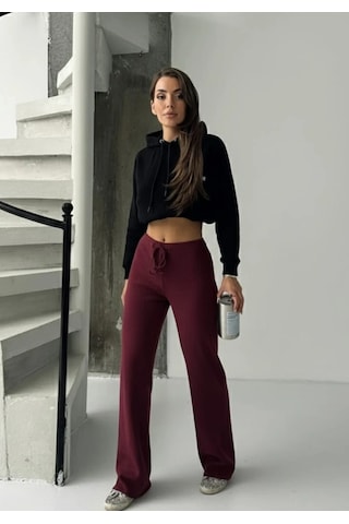 Fit Comfort Bej Salaş Pantolon Bordo A6011 Bordo