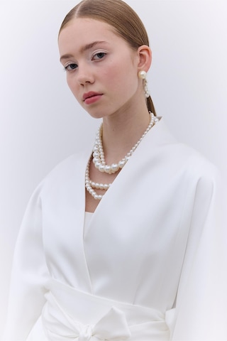 Manuka Saten Kemerli Kimono Ekru