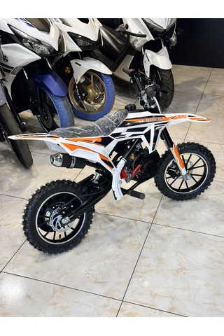 Enbest Benzınlı Çocuk Cros Motoru Hidrolik Frenler 7-17 Yaş Turuncu