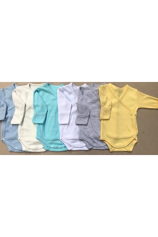Özdemirlitekstil Bebelino Çıtçıtlı Body Kruvaze (6'Lı Paket) Çok Renkli