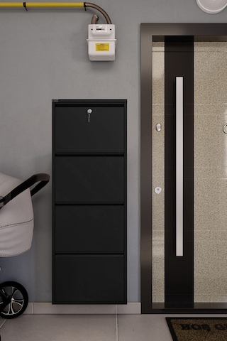 Ceha Kilitli 4'lü Metal Ayakkabılık Siyah - K.AYK-4 /AB9005/KL