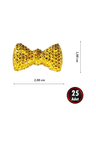 Polyester Papyon Fiyonk, 2,0 X 1,0 Cm - 25 Adet - Altın 1+
