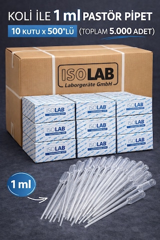 Plastik Damlalık Pastörpipet 1 ML 5000 Adet 10 Kutu