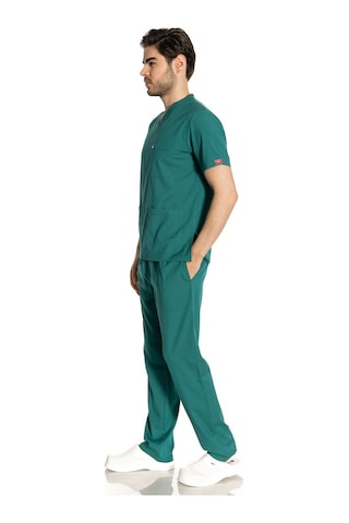 Unisex Likralı Koyu Yeşil Scrubs