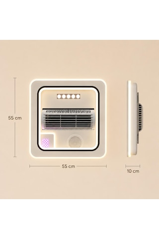 Akıllı Tavan Ayarlanabilir Klima Modu Bluetooth Bağlı Hoparlör Sistemli Ayarlanabilir Renk Ayarı Ve Dimmer Özelliği Beyaz Panel