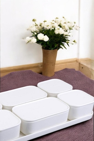 Digithome 6'lı Porselen Kapaklı Kahvaltılık Set Por23-097s7 1-1-289 Krem