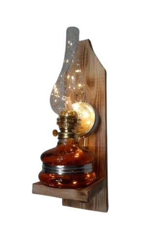 Nostajik Peri Ledli Gaz Lambası Aplik Turuncu