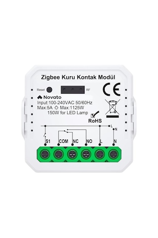 Tuya Mini Zigbee Kuru Kontak Röle Tuya, Smart Life, Home Assistant, Zigbee2mqtt Uyumlu