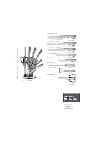 Karaca  Meister Bremen Alman Çeliği 9 Parça Bıçak Seti