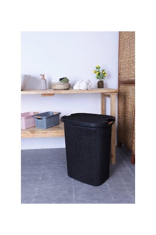 Woow Kirli Sepeti Ve Çamaşır Sepeti - Plastik Sepet- Siyah