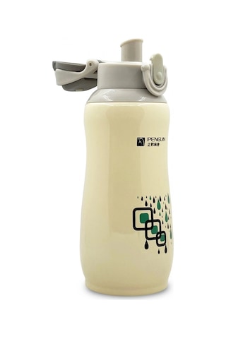 Sema Baby Penguen Kilitli Paslanmaz Çelik Bebek Termosu 600 Ml - Krem Çok Renkli
