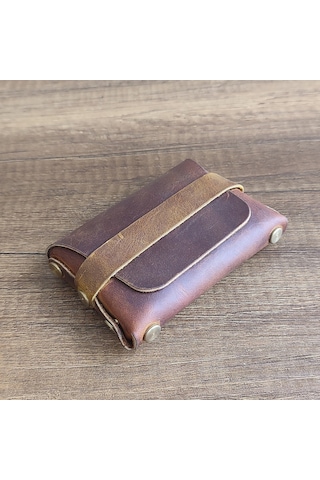 Sumerian Leather Craft Deri Cüzdan Kadın Taba