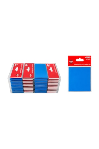 4 Adet Şeffaf Mavi Yapışkanlı Not Kağıdı 76x76mm 50 Yaprak Post-it , Postit, Post İt