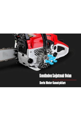 Staxx Turbo520 Benzinli Testere 4.3 Hp Ağaç Kesme Motoru Yağ