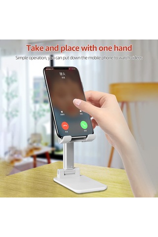 Kosona T9 Siyah Telefon Ve Tablet Tutucu - Katlanabilir Yükseklik Açı Ayarı - Dışarıdaki Kaydırma Önleyici - 12.5kg Yük Kapasitesi Siyah