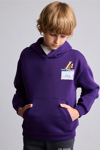Defacto Nba Los Angeles Lakers Bisiklet Yaka İçi Yumuşak Tüylü Kalın Sweatshirt Kumaşı Basic Sweatshirt Erkek Çocuk I2238a826wnpr368 Mor-pr368