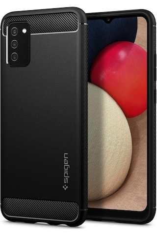 Spigen Galaxy Uyumlu F02s / M02s / A02s Kılıf Rugged Armor Matte Black