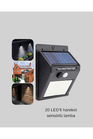 Solar Güçlü Led Dış Mekan Lambası Güneş Enerjisiyle Şarj Olan Sensörlü Bahçe Işığı Diğer