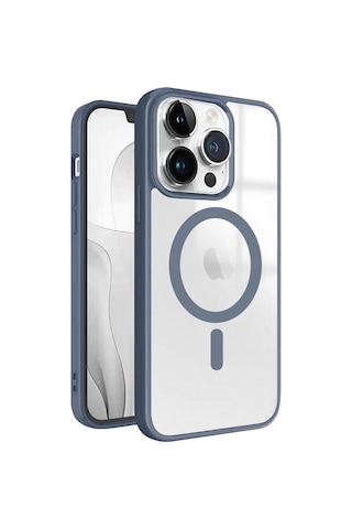Apple Uyumlu iPhone 13 Pro Magsafe Özellikli Renkli Clear Case Kapak