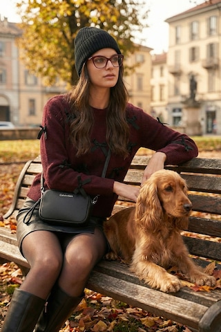 Lela Premium Regular Fit Bisiklet Yaka Fiyonk Detaylı Triko Bayan Kazak 680Kz00155 Bordo