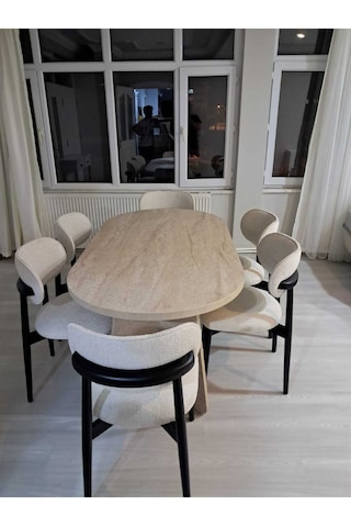 Bohem Oval Salon Yemek Masası Gerçek Satıcı 'doğukanhome'dir Dikkat Ediniz Beyaz