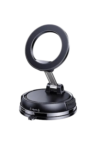 Ultra Güçlü Vakumlu Ve Mıknatıslı 360+360 Hareketli Metal Magsafe Telefon Tutucu Krom