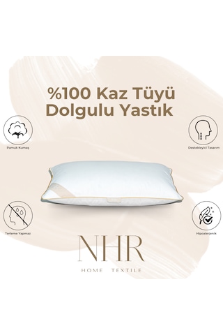 %100 Kaz Tüyü Dolgulu, %90 Gıdık, Uyku Yastığı / 50x70 1000gr