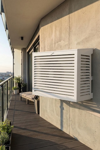 Klima Motoru/dış Ünite Gizleme/koruma Kafesi L 120x62x110 H Açılı Condor Beyaz
