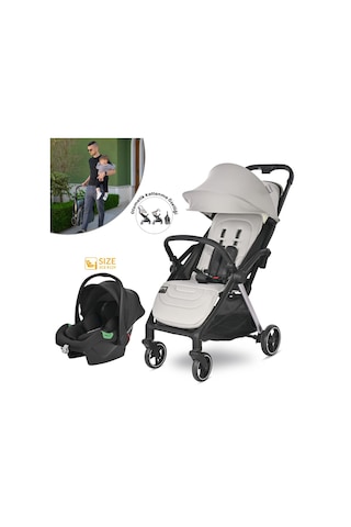 Lorelli Loret Otomatik Katlanan Kabin Boy & Travel Set Bebek Arabası - Grey