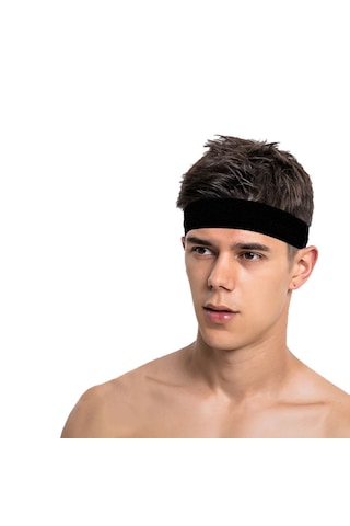 Erkek Spor Saç Bandı Kafabant Esnek Futbol Canlı İddialı Headband Gri