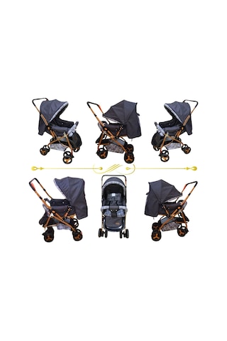 Jusso Dido Comfort Çift Yönlü Bebek Arabası Gold/Gri