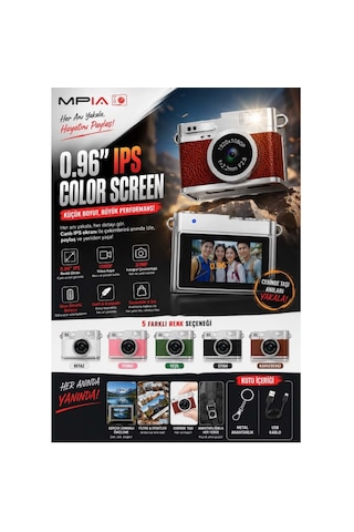 Mpia MC-10 Mini Retro Dijital Tf Kartlı Kamera