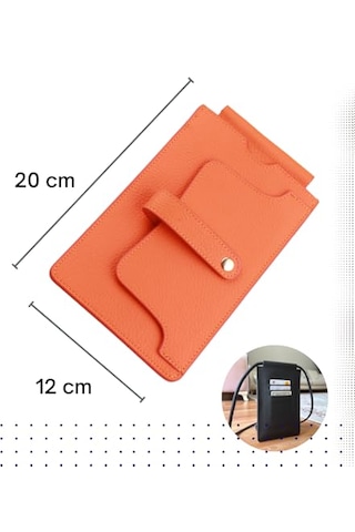Hakiki Deri Kadın Cüzdan, Turuncu Kadın Cüzdan, Kartlık Turuncu