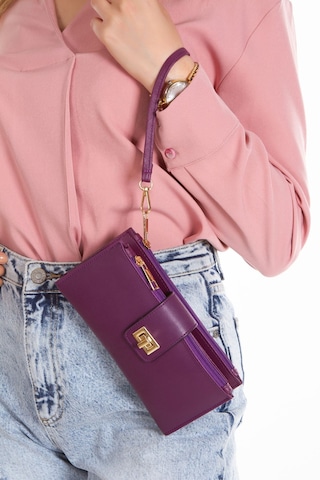 Newısh Polo Accessorıes Kadın Mor Vegan Deri Telefon Bölmeli Bilek Askılı Cüzdan Kartlık Portföy Mor