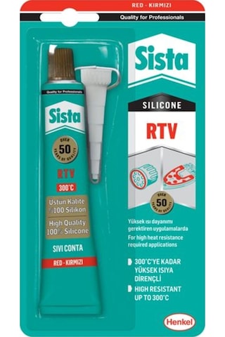 Sista Rtv Silikon Kırmızı Sıvı Conta Tüp 50Gr Kırmızı