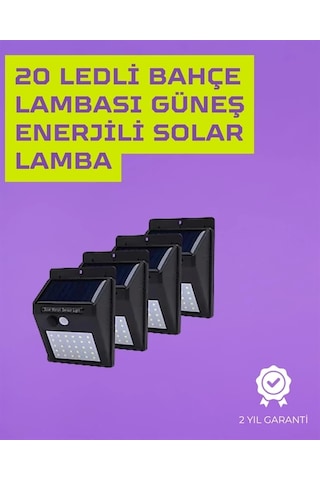 Güneş Enerjili Akıllı Duvar Lambası Pır Sensörlü, Otomatik Aydınlatma, Dış Mekan İçin Çok Renkli