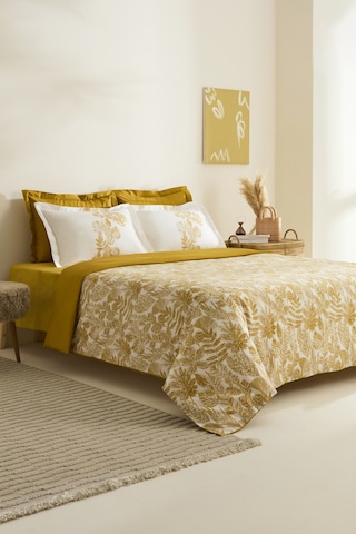 Karaca Home Orla %100 Pamuk Çift Kişilik Nevresim Takımı Sarı Sarı