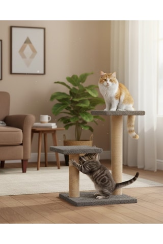 Reyo Pet Çift Stepli Kedi Tırmalama Antrasit