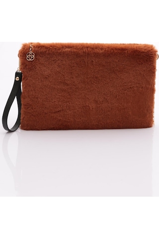 Dgn 4106 Kadin Kürklü Çanta 4106-2337-R0821 Kiremit