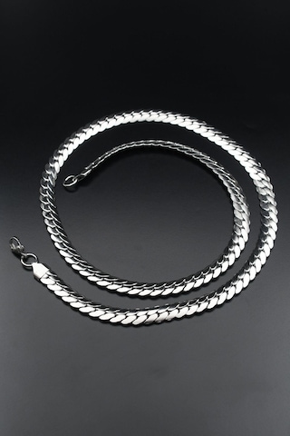 Snake Model Paslanmaz Çelik Zincir 7mm 902102 Gümüş