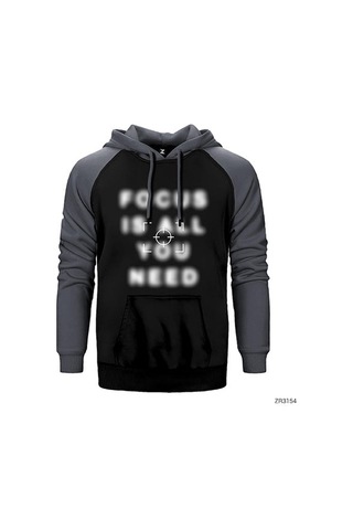 Focus Kırmızı Renk Reglan Kol Sweatshirt / Hoodie