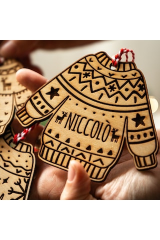 Ahşap Noel Yılbaşı Ağacı Süsü Kazak 5 Adet Noel Ağacı Süslemesi
