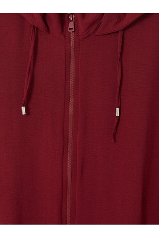 Lcw Curve Bordo Büyük Beden Kapüşonlu Kadın Sweatshirt Tunik