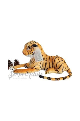 Küçük Boy Peluş Kaplan 30 Cm Ses Özelliği Yok Oyuncak Leopar Aslan Turuncu-siyah