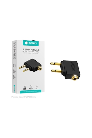 3.5mm Uçak İçi Çift Girişli Ses Ve Kulaklık Adaptörü Jak Uyumlu Parazit Önleyici