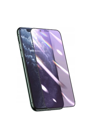 Baseus 0.25Mm Apple Uyumlu iPhone 11-Xr 3D Curved Full Anti Blue Ekran Koruyu Siyah