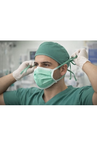 3 Katlı Bağcıklı Filtreli Maske 100'lü