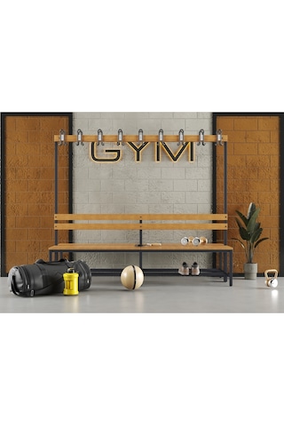 Ayakkabılıklı 6 Ayaklı Çift Taraflı Bank, 18 Kanca, 200x85x170 Cm, Spor Bankı