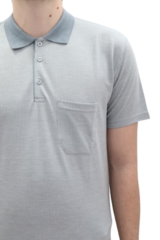 Santa Dmctekstil Erkek Aresta-001 Desenli Klasik Kesim Rahat Kalıp Tek Cepli Polo Yaka T-shirt Gri