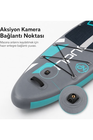 Npo Aqua Gray 350x84x15cm Şişme Military Sup Paddle Board 196kg Kürek Pompa Çanta Koltuklu Full Set